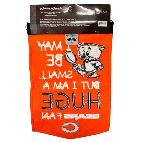 Chicago Bears NFL Da Bears Baby “I May Be Small But Huge FanBanner BRAND NEW - Picture 4 of 4